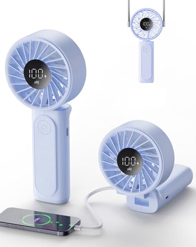 Handventilator, Tragbarer Mini Ventilator mit 4000 mAh, LED-Display Handventilator mit 6 Geschwindigkeitsstufen,180° Faltbarer Ventilator für Homeoffice, Reisen, Outdoor und Schlafzimmer Handventilator, Tragbarer Mini Ventilator mit 4000 mAh, LED-Display Handventilator mit 6 Geschwindigkeitsstufen,180° Faltbarer Ventilator für Homeoffice, Reisen, Outdoor und Schlafzimmer von Peiyuu