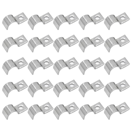 25 Stück Kabelschellen Befestigungsschelle,Kabelschellen zum Schrauben,Edelstahl 304 Rohrbefestigung Einzelloch U-Rohrschellen,Kabelhalter Kabelclips Einzelloch Metallkabelschellen für Rohre Ø 5-6 mm von Pejlnd