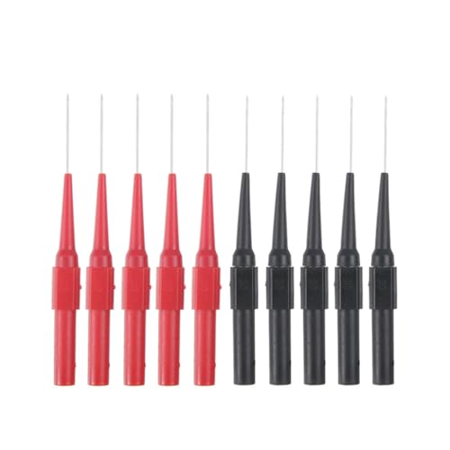 Messspitzen für Multimeter,10Stück 0.7mm Rot Schwarz Testsonde Multimeter Prüfspitzen mit Bananenbuchse Isolation Piercing Nadel Multimeter Messspitzen Sonde für Professionellen Messung von Pejlnd