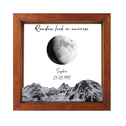 Pekdi Personalisierte Mondphase Nacht Ligjt Custom Mondphase Frame Lampe Acryl LED Mond Lampe benutzerdefinierte Geburtstag Mondphase Geschenk für Valentinstag Hochzeit Muttertag von Pekdi