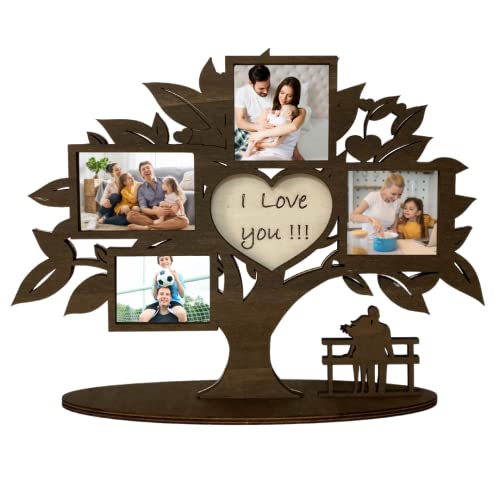 Baum des Lebens Holzrahmen | Ich liebe dich mehrere Bilderrahmen | Geschenkidee Freundin Mama Jahrestag Valentinstag von Pekiedo