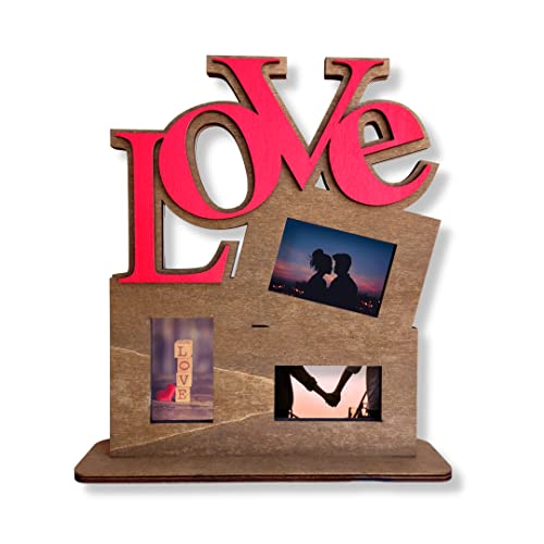 Bilderrahmen Baum des Lebens aus Holz, Fotorahmen, mehrere Fotorahmen Love You, Geschenkidee für Freundin, Mutter, Vater, Geschenkidee zum Valentinstag von Pekiedo
