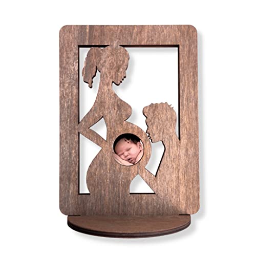 Fotorahmen Geschenk Future Mamme, Schwangerschaft aus Holz, Fotorahmen Liebe, Geschenkidee Mutter, Wartezeit (Lisa) von Pekiedo