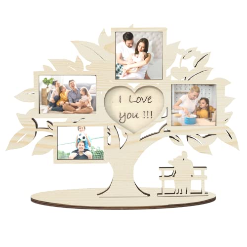 Pekiedo Baum des Lebens aus Holz, Bilderrahmen mit mehreren Liebe You, Geschenkidee für Freundin, Mutter, Vater, Valentinstag (Baum des weißen Lebens) von Pekiedo