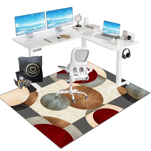 Teppich-Stuhlmatte - Bodenschutzmatte Gaming Teppich Stuhlunterlage - Schutzmatte für Teppichböden - Kratzfest Bodenmatte Stuhlunterlage - schreibtischstuhl unterlage für Laminat 180 x 230 cm von PekzyTamxRsvg