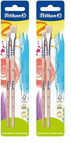 Pelikan Borstenpinsel-Set Sorte 613F, Größe 4 und 10, 2 Stück (Packung mit 2) von Pelikan