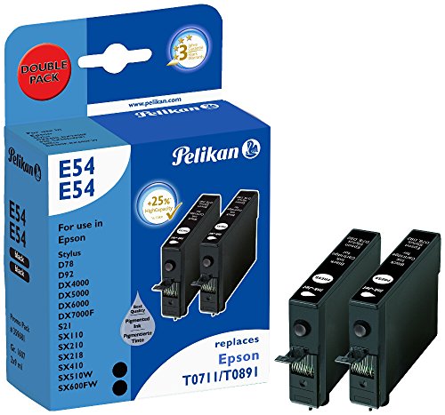 Pelikan E54E54 Druckerpatronen DoppelPack (ersetzen Epson T07114011) 2x schwarz von Pelikan