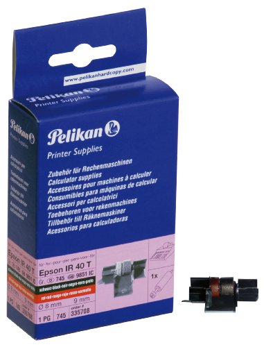 Pelikan Farbrolle Gruppe 745 Ink Roll für Epson IR 40 T, 8 x 9 mm, schwarz/rot von Pelikan