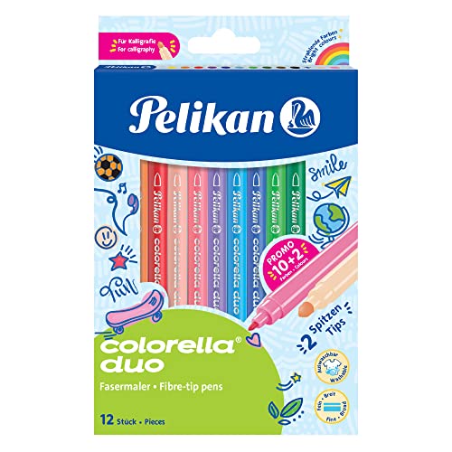 Pelikan 813846 Faserschreiber Colorella Duo C407, 12 Stifte in Faltschachtel von Pelikan