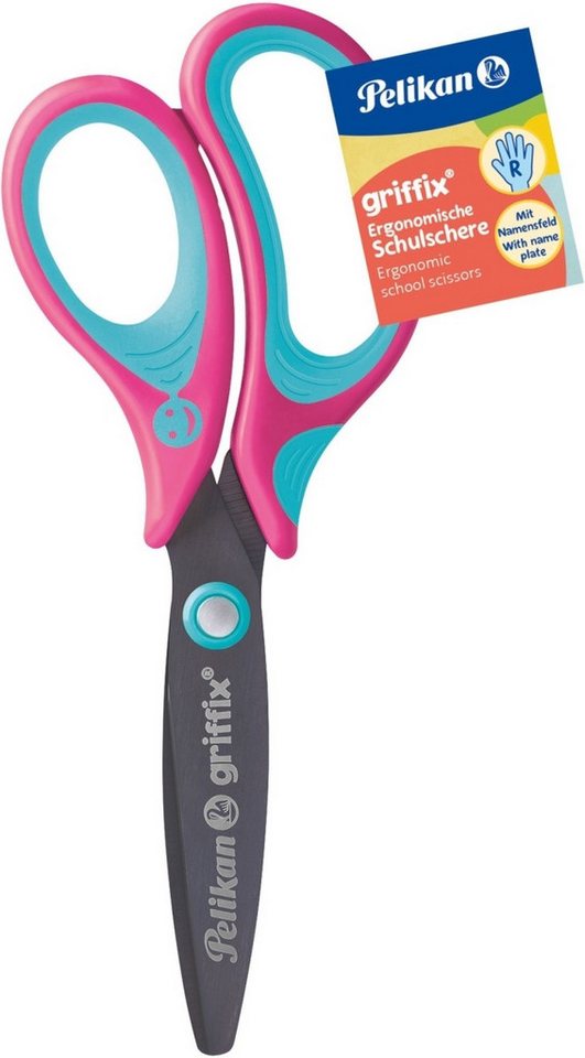 Pelikan Papierscheren Schulschere griffix LovelyPink Rechtshänder Rund 14cm von Pelikan