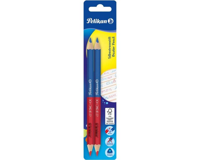 Pelikan Pinsel Silbentrennstift dick rot/blau VE=2 Stück Blister von Pelikan