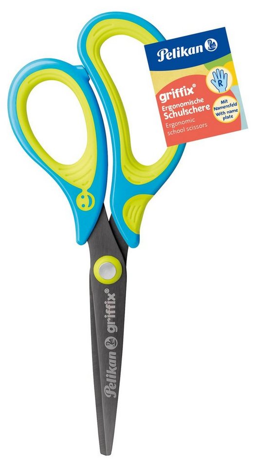 Pelikan Universalschere Pelikan 810272 griffix Schulschere spitz Neon Fresh Blue von Pelikan