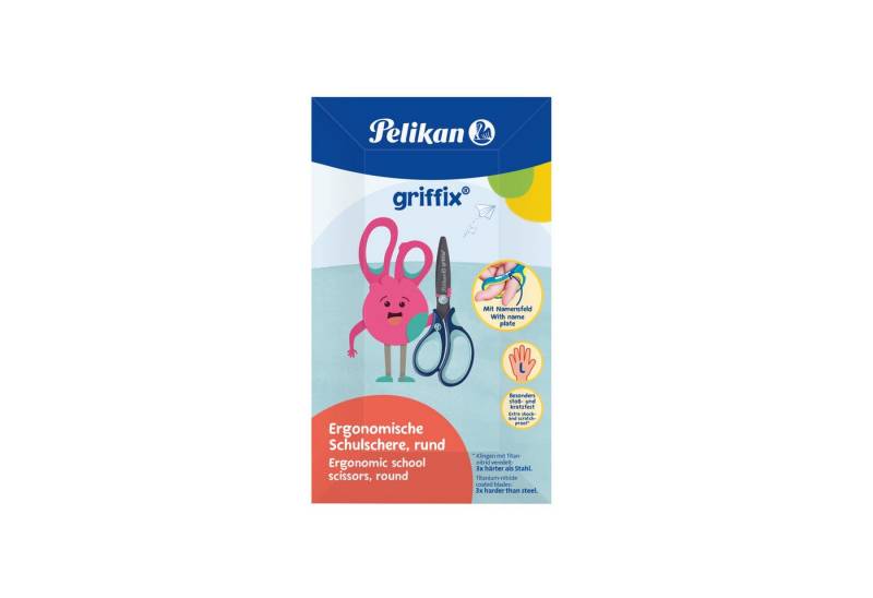 Pelikan Universalschere Pelikan Schere griffix Schulschere Linkshändermodelle Rund 14cm Blau von Pelikan