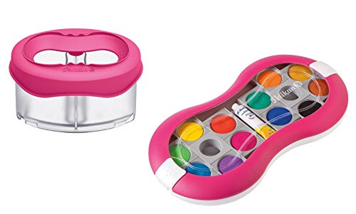 Pelikan Wasserbox Space für Deckfarbkasten/Wasserfarbkasten Space+ (Magenta, Deckfarbkasten 12 Farben) von Pelikan