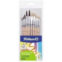 Pinselset inkl. je 1 Haarpinsel Sorte 2 Größe: 4 6 8 10 12 je 1 Borstenpinsel Sorte 613F Größe: 4 6 8 10 12 Haar Borste 10 St./Pack. von Pelikan