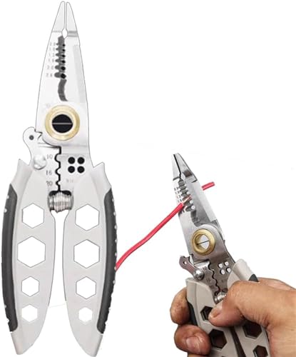 7-Inch Multipurpose Wire Stripper,Heavy Duty Multi-Purpose Electrical Wire Stripping Tool,4 in 1 Wire Strippers And Crimping Tool,Wire Cutter for Electrical Wire Cutter Stripping,Cutting and Crimping 7-Inch Multipurpose Wire Stripper,Heavy Duty Multi-Purpose Electrical Wire Stripping Tool,4 in 1 Wire Strippers And Crimping Tool,Wire Cutter for Electrical Wire Cutter Stripping,Cutting and Crimping von Pelinuar