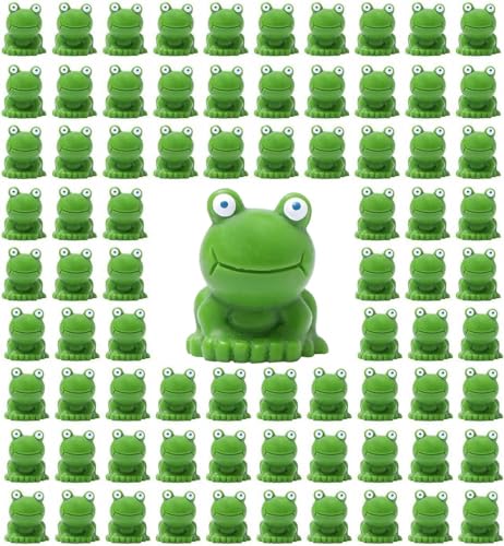 Mini Frog Figurines Resin Frogs - Mini Frogs Green Frog Miniature Figurines,Micro Frogs Figurines,Tiny Cute Frog Figurines,Miniature Moss Landscape Frog Model for Garden Home Decor (100 Pcs) von Pelinuar