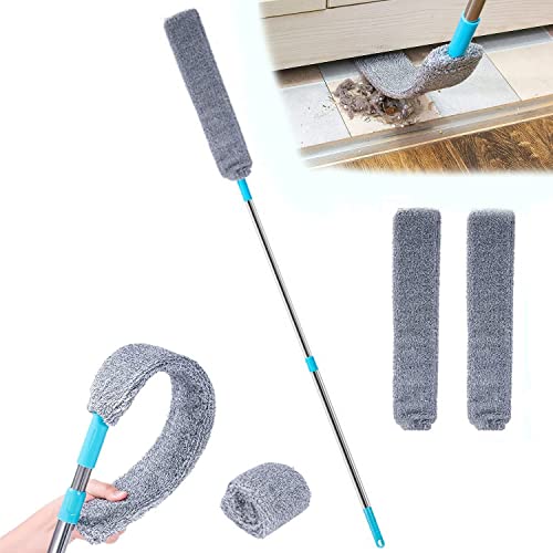 Retractable Gap Dust Cleaner, Under Fridge & Appliance Duster,Dust Brush for Wet and Dry,Retractable Gap Dust Cleaning Artifact for Home Bedroom Kitchen (With 2 Replaceable Cloth) von Pelinuar