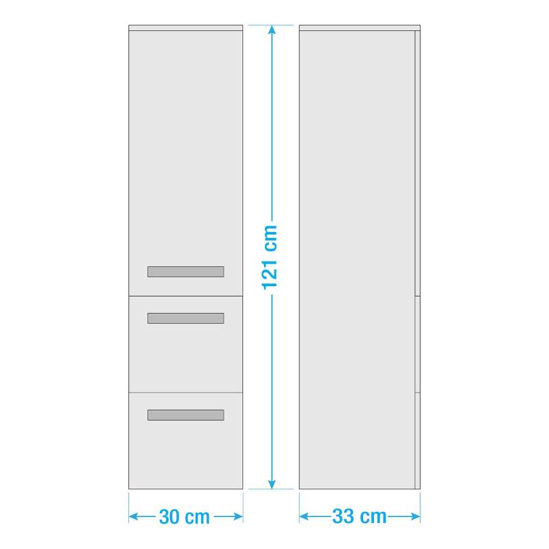 home24 Midischrank 4010 30 x 121 x 33cm Grau/Graphit von home24
