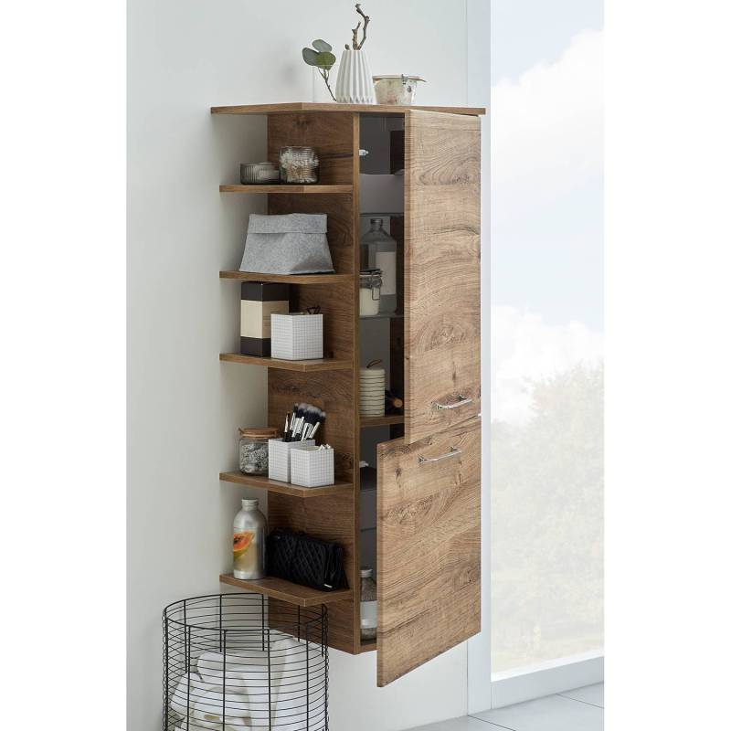 home24 Midischrank II 50 x 123 x 33cm Braun/Eiche Dunkel Dekor von home24