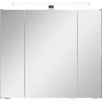 Saphir Badezimmerspiegelschrank "Quickset 945 Badschrank, 3 Spiegeltüren, 6 Einlegeböden, 80 cm breit" inkl. LED-Beleuchtung, Türdämpfer, Schalter-/Steckdosenkombination von Saphir