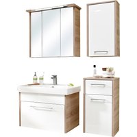 Saphir Badmöbel-Set "Quickset 382 4-teilig Keramik-Waschtisch mit LED-Spiegelschrank", (5 St.) von Saphir