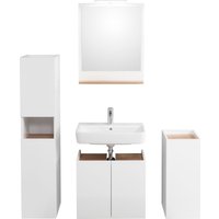 Saphir Badmöbel-Set "Quickset 947 4-teilig, Waschbeckenunterschrank mit Spiegel", (5 St.), Unterschrank, Midischrank, 5 Türen, inkl. Türdämpfer, Weiß Glanz von Saphir