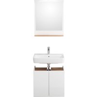 Saphir Badmöbel-Set "Quickset 947 2-teilig, Waschbeckenunterschrank mit Spiegel", (2 St.), Waschplatz 60 cm breit, 2 Türen, inkl. Türdämpfer, Weiß Glanz von Saphir