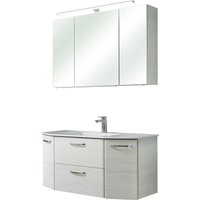 Saphir Badmöbel-Set "Quickset 2-teilig, Keramik-Waschtisch mit LED-Spiegelschrank, 5 Türen", (Set, 2 St.) von Saphir