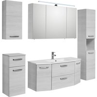 Saphir Badmöbel-Set "Quickset 936 5-teilig, Mineralmarmor-Waschtisch mit LED-Spiegelschrank", (Set, 5 St.) von Saphir