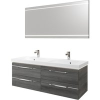 Saphir Badmöbel-Set "Balto 2-teilig Mineralmarmor-Doppelwaschtisch mit LED-Spiegel", (2 St.), Waschplatz 150 cm breit, 4 Schubladen, inkl. Schubladendämpfer von Saphir