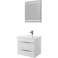 Saphir Badmöbel-Set "Balto 2-teilig Mineralmarmor-Waschtisch mit LED-Spiegel, Waschplatz" 2 Stk. tlg. von Saphir