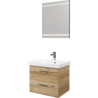 Saphir Badmöbel-Set "Balto 2-teilig Mineralmarmor-Waschtisch mit LED-Spiegel, Waschplatz" 2 Stk. tlg. von Saphir