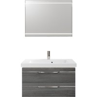 Saphir Badmöbel-Set "Balto 2-teilig Mineralmarmor-Waschtisch mit LED-Spiegel, Waschplatz" 2 Stk. tlg. von Saphir