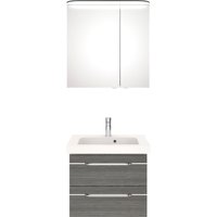 Saphir Badmöbel-Set "Balto Sprint 2-teilig, Mineralmarmor-Waschtisch mit LED-Spiegelschrank", (2 St.), Badezimmer Set inkl. Türdämpfer, 70 cm breit, 2 Türen, 2 Schubladen von Saphir