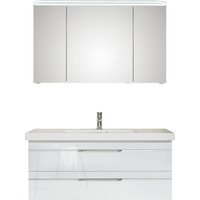 Saphir Badmöbel-Set "Balto Sprint 2-teilig, Mineralmarmor-Waschtisch mit LED-Spiegelschrank", (2 St.), Badezimmer Set inkl. Türdämpfer, 3 Türen, 2 Schubladen von Saphir
