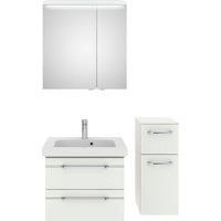 Saphir Badmöbel-Set "Balto Sprint 3-teilig, Mineralmarmor-Waschtisch mit LED-Spiegelschrank", (4 St.), Badezimmer Set mit Unterschrank inkl Türdämpfer, 3 Türen, 3 Schubladen von Saphir