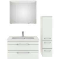 Saphir Badmöbel-Set "Balto Sprint 3-teilig, Mineralmarmor-Waschtisch mit LED-Spiegelschrank", (4 St.), Badezimmer Set mit Midischrank, inkl Türdämpfer, 4 Türen, 4 Schubladen von Saphir