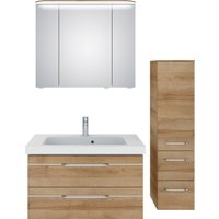 Saphir Badmöbel-Set "Balto Sprint 3-teilig, Mineralmarmor-Waschtisch mit LED-Spiegelschrank", (4 St.), Badezimmer Set mit Midischrank, inkl Türdämpfer, 4 Türen, 4 Schubladen von Saphir