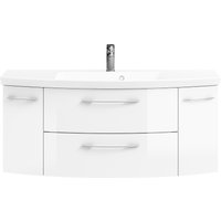 Saphir Badmöbel-Set "Cassca Sprint Waschtisch-Set Mineralmarmor-Waschtisch mit Unterschrank", (1 St.), Waschplatz mit 2 Türen, 2 Schubladen, inkl. Türdämpfer, Badschrank von Saphir