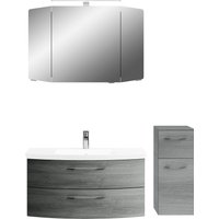 Saphir Badmöbel-Set "Cassca Sprint 3-teilig Mineralmarmor-Waschtisch mit LED-Spiegelschrank", (4 St.), mit Unterschrank, 4 Türen, 3 Schubladen, inkl. Türdämpfer von Saphir