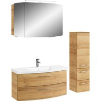 Saphir Badmöbel-Set "Cassca Sprint 3-teilig Mineralmarmor-Waschtisch mit LED-Spiegelschrank", (4 St.) von Saphir