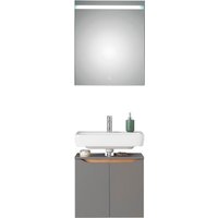Saphir Badmöbel-Set "Quickset 2-teilig, Waschbeckenunterschrank mit LED-Spiegel", (2 St.), Waschplatz 60 cm breit, inkl. Türdämpfer, 2 Türen, Bad-Set von Saphir
