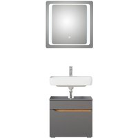 Saphir Badmöbel-Set "Quickset 2-teilig, Waschbeckenunterschrank mit LED-Spiegel", (2 St.), Waschplatz 70 cm breit, ohne Waschbecken, 1 Schublade, Bad-Set von Saphir