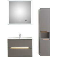Saphir Badmöbel-Set "Quickset 3-teilig, Keramik-Waschtisch mit LED-Spiegel" 5 Stk. tlg. von Saphir