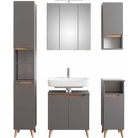 Saphir Badmöbel-Set "Quickset 5-teilig, Waschbeckenunterschrank mit LED-Spiegelschrank", (5 St.) von Saphir