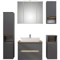 Saphir Badmöbel-Set "Quickset 5-teilig, Keramik-Aufsatzbecken und LED-Spiegelschrank", (8 St.) von Saphir