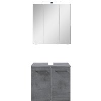 Saphir Badmöbel-Set "Quickset 945 2-teilig, Waschbeckenunterschrank mit LED-Spiegelschrank", (2 St.), Waschplatz 65 cm breit, 5 Türen, 6 Einlegeböden, inkl. Türdämpfer von Saphir