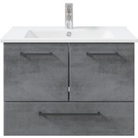 Saphir Badmöbel-Set "Quickset 945 Keramik-Waschtisch mit Unterschrank, 75 cm breit", (1 St.), Waschplatz, 2 Türen, 1 Schublade, inkl. Türdämpfer, Waschtisch Set von Saphir