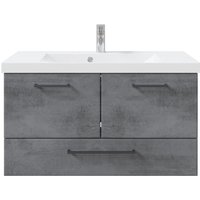 Saphir Badmöbel-Set "Quickset 945 Mineralmarmor-Waschtisch mit Unterschrank, 99 cm breit" 1 Stk. tlg. Waschplatz, 2 Türen, 1 Schublade, inkl. Türdämpfer, Waschtisch Set von Saphir